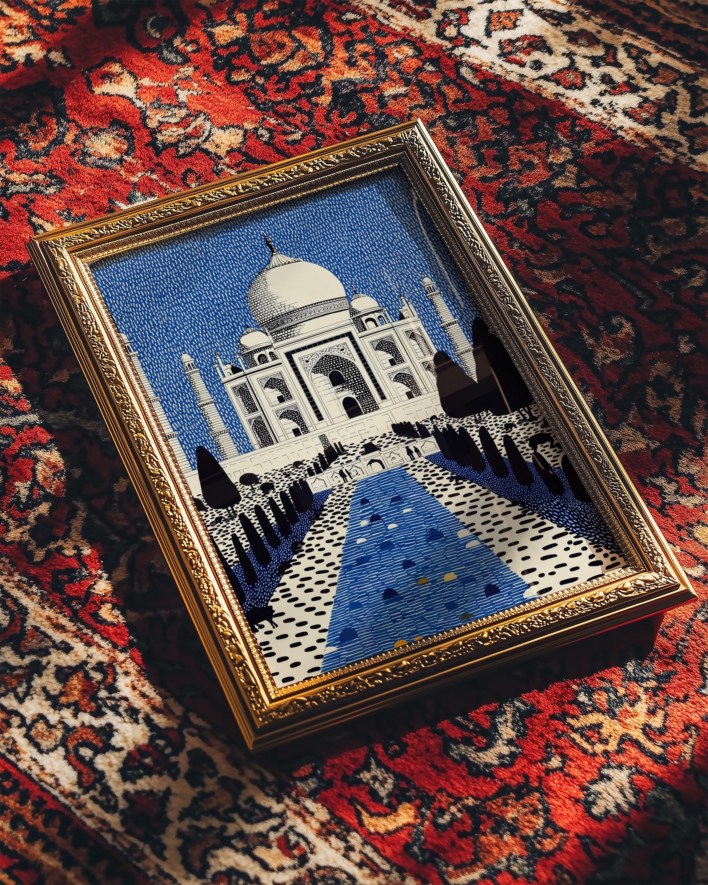 Taj Mahal Print, Pop Art Modern Wall Art Poster India Travel gift