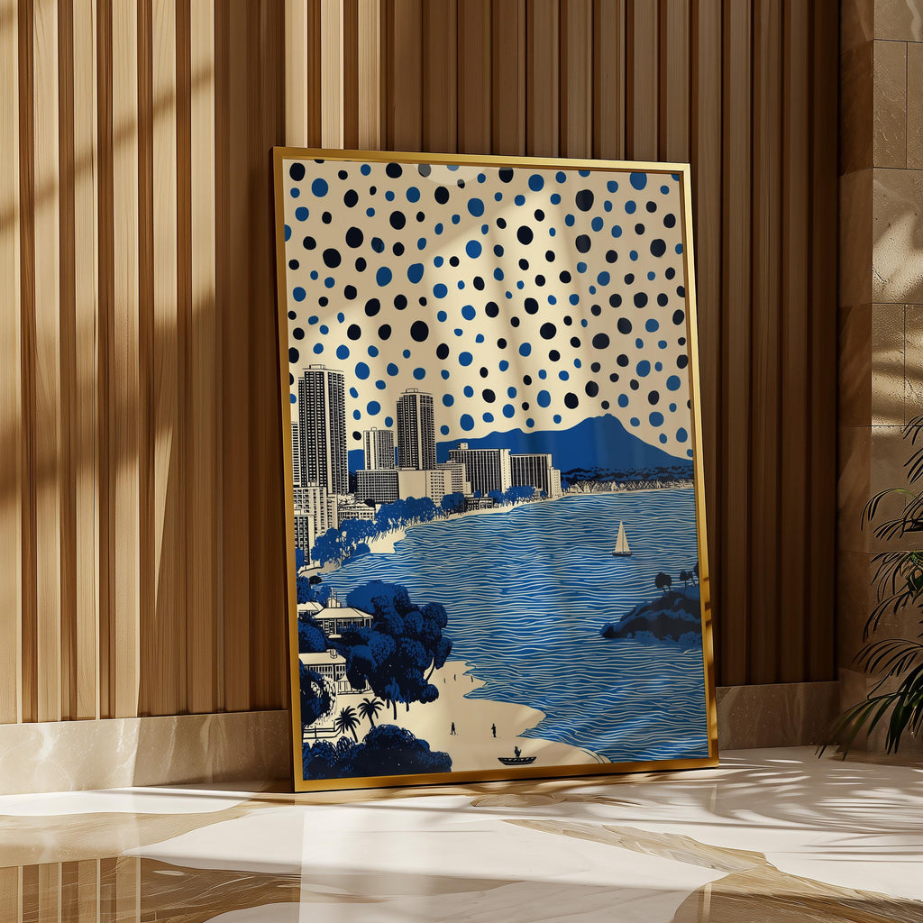 Honolulu Hawaii Wall Art Print, Pop Art Modern Poster Travel gift