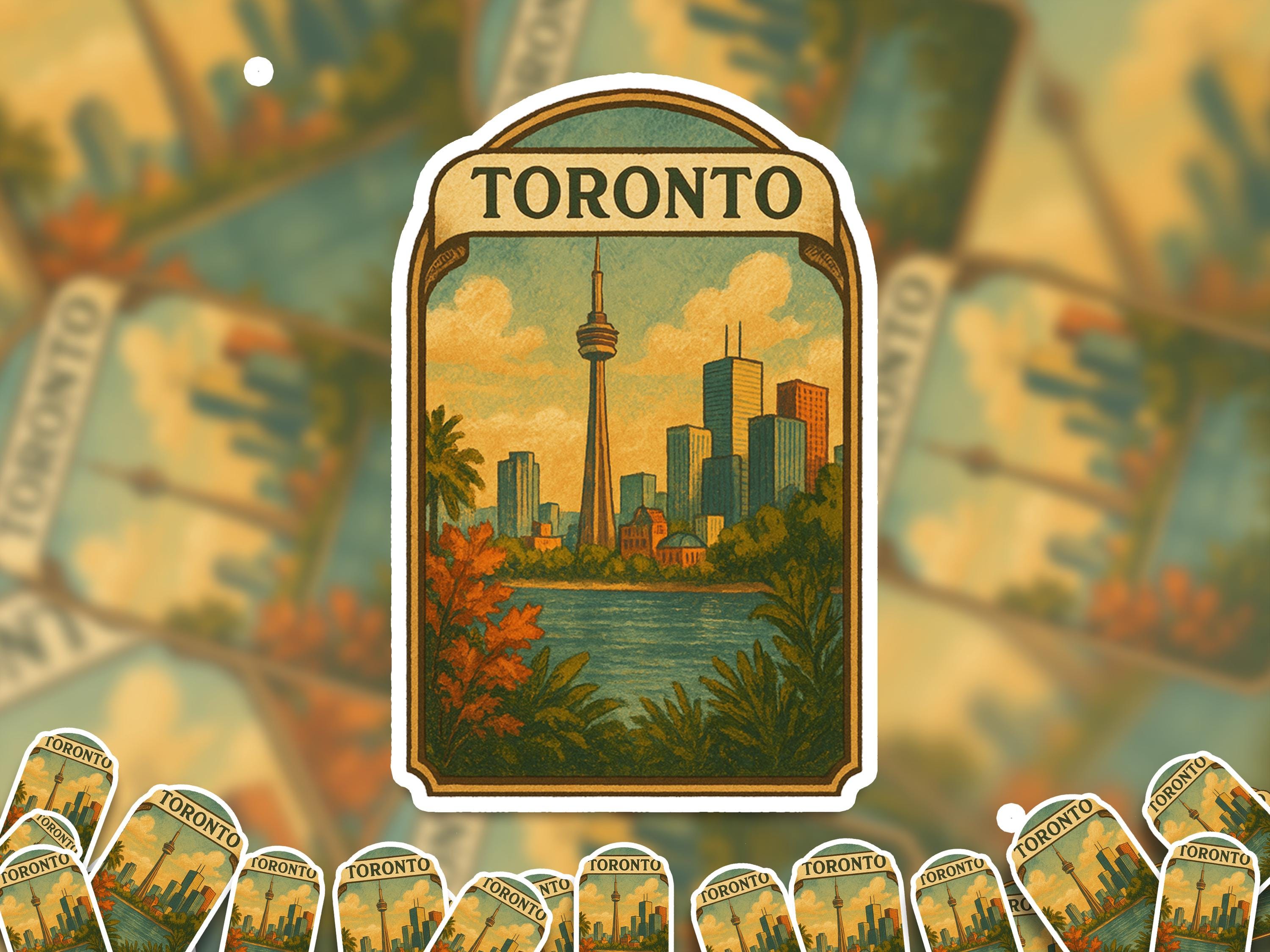 Toronto Canada Sticker, Vintage City Vinyl Decal, Retro Travel Lover Collection, Journal Scrapbook