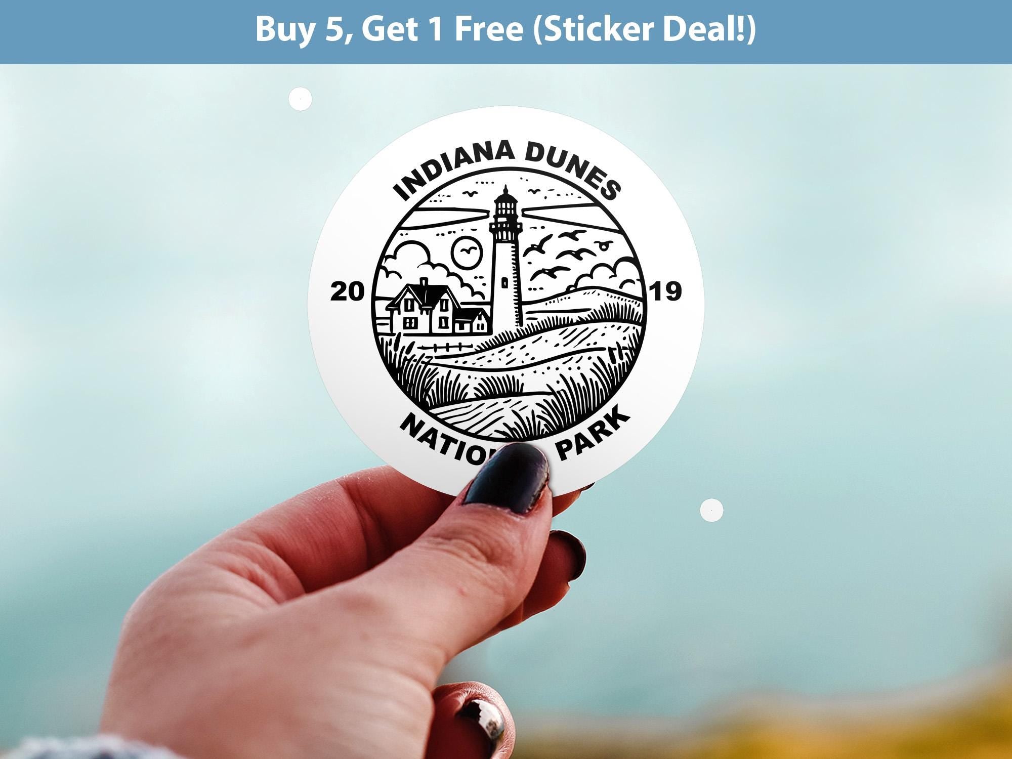 Indiana Dunes National Park Sticker, Kiss-Cut Vinyl, Waterproof USA Decal Badge Collection