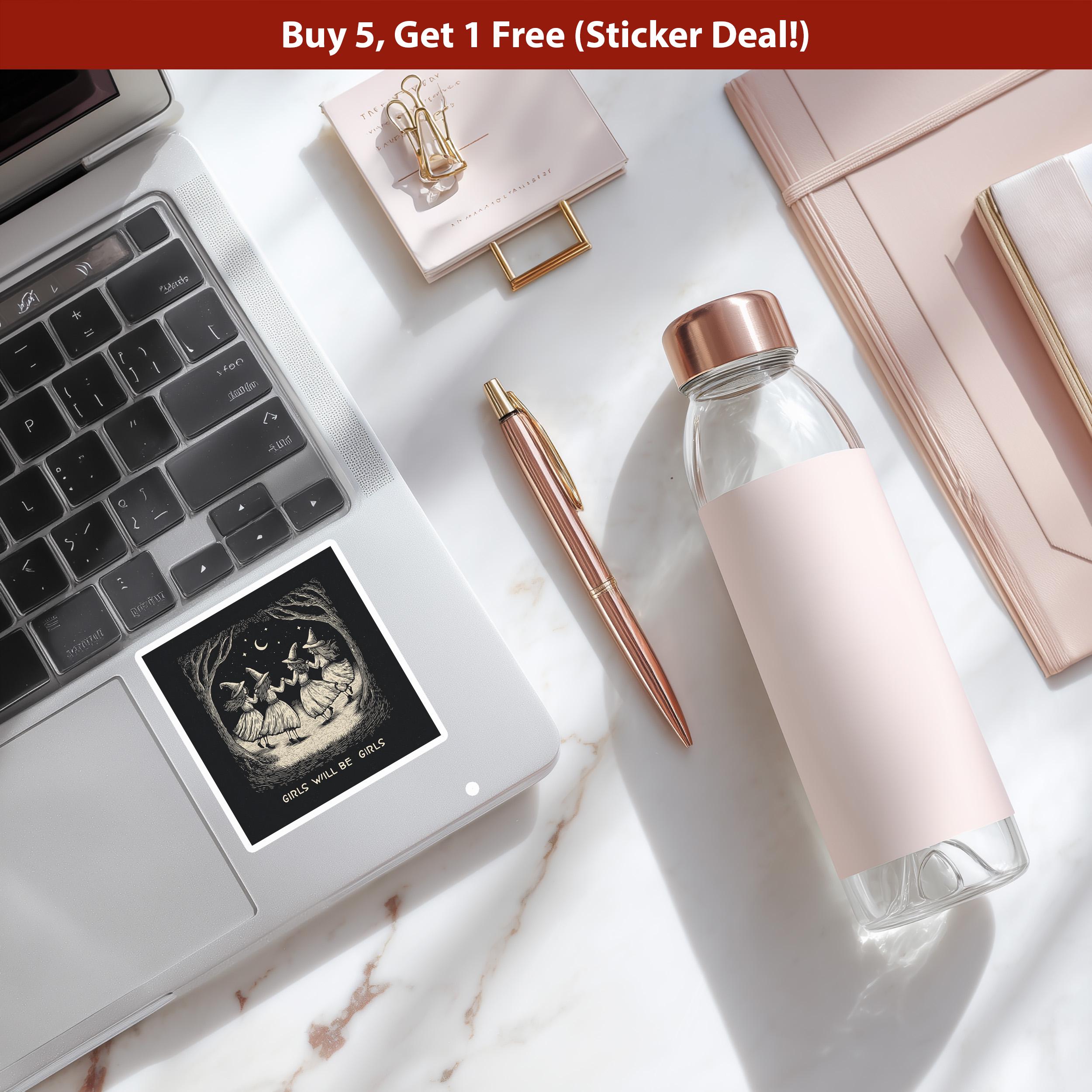 Girls Will Be Girls Sticker, Girls Will Be Girls Decal, Retro Sisterhood Magic Vinyl