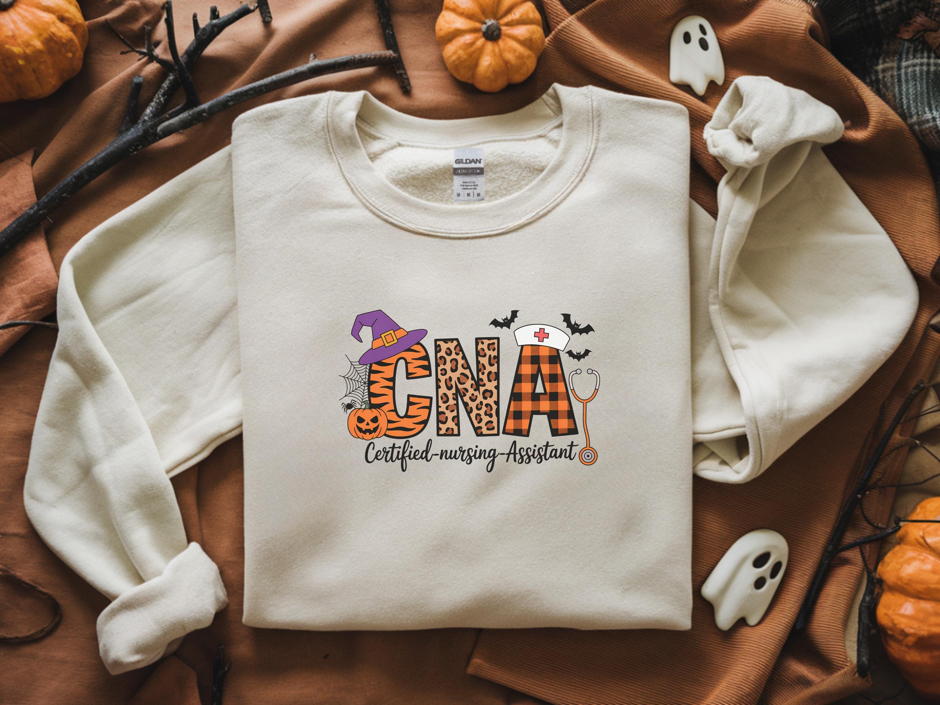 Halloween CNA Sweatshirt, Spooky Nurse Outfit