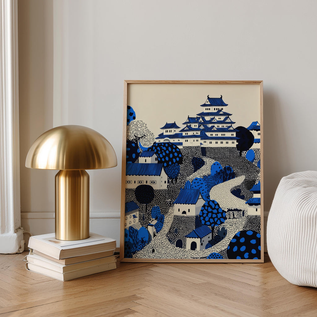 Himeji Castle Japan Wall Art Print, Pop Art Modern Poster Japanese Travel Gift Canvas
