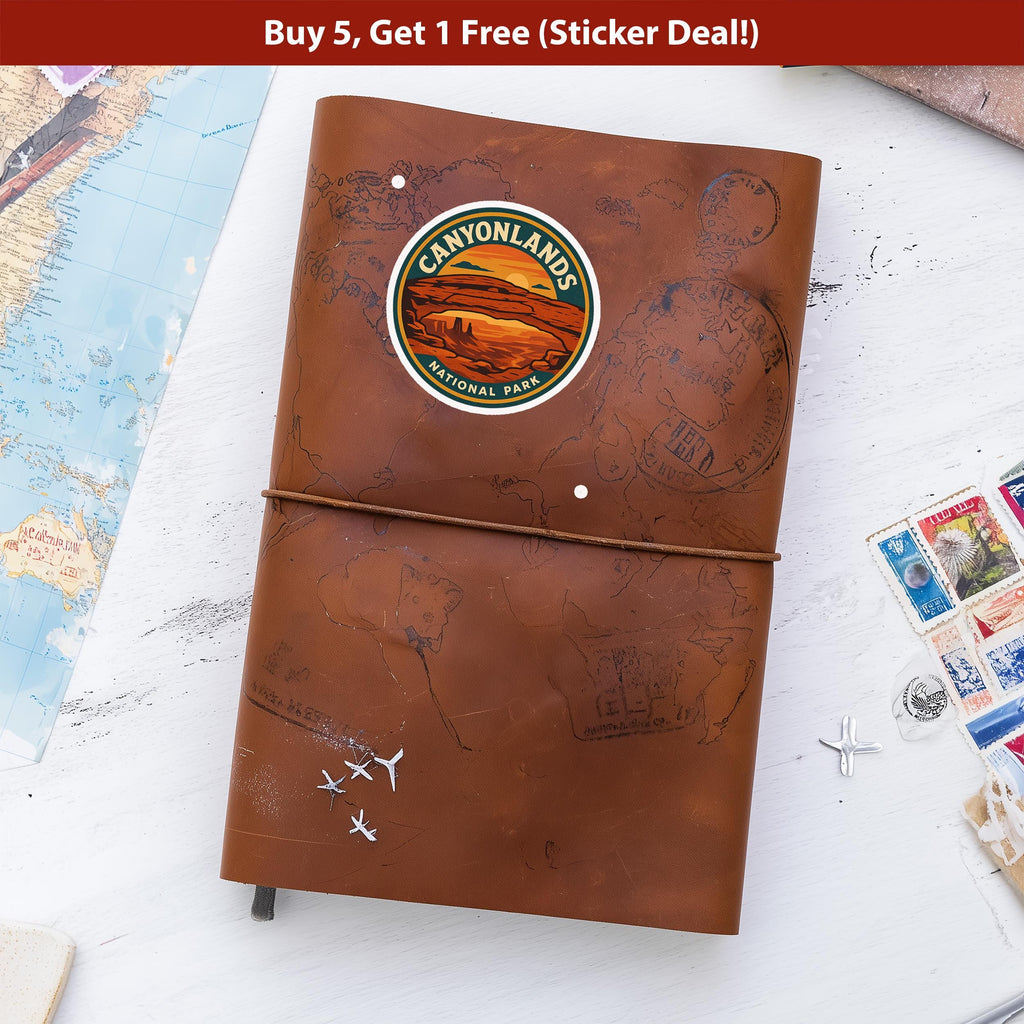 Canyonlands National Park Sticker, Retro Vinyl Waterproof Decal, Vintage USA Travel Collection