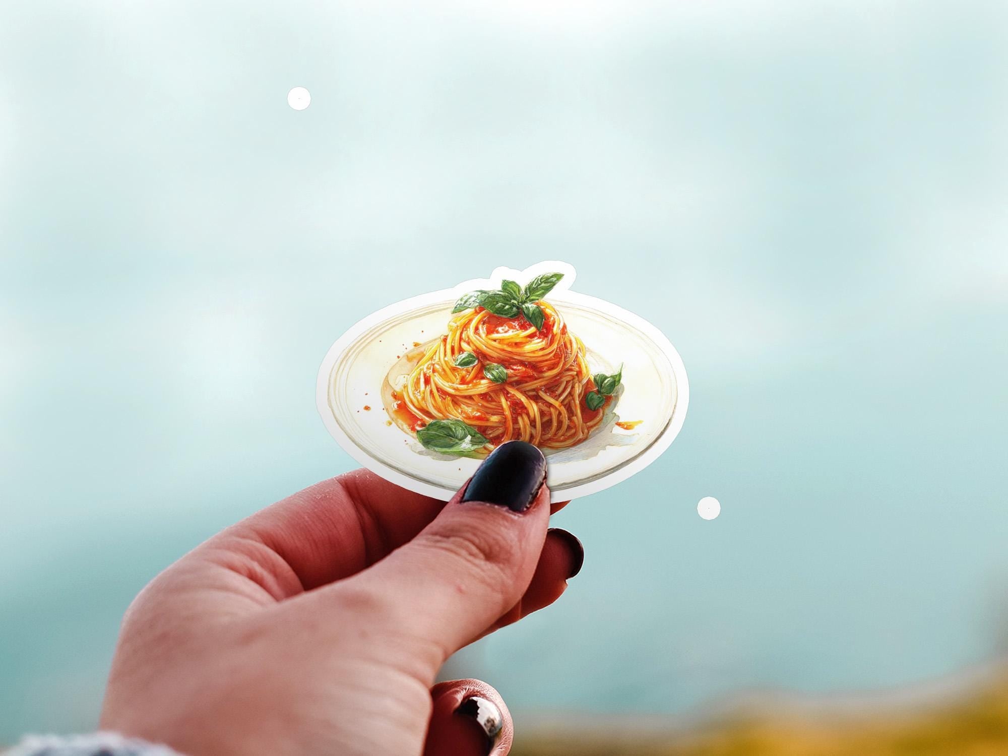 Kawaii Pasta Sticker: Waterproof Vinyl Decal for Laptop & Tumbler