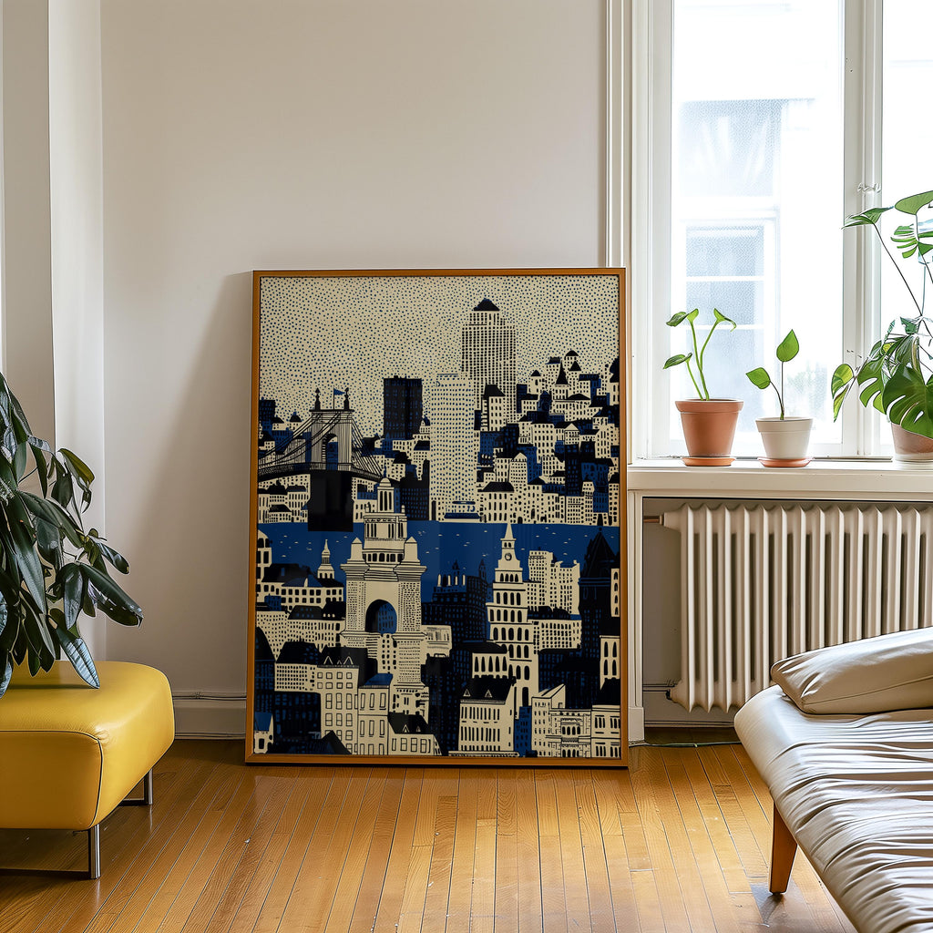 Cincinnati Ohio Wall Art Print, Pop Art Modern Poster Travel gift