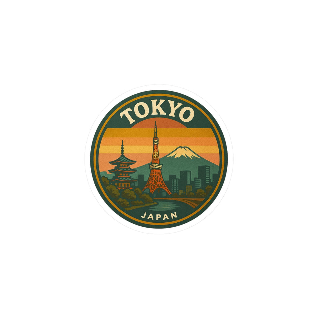 Tokyo Fuji Sticker: Retro Travel Art, Waterproof Vinyl Decal
