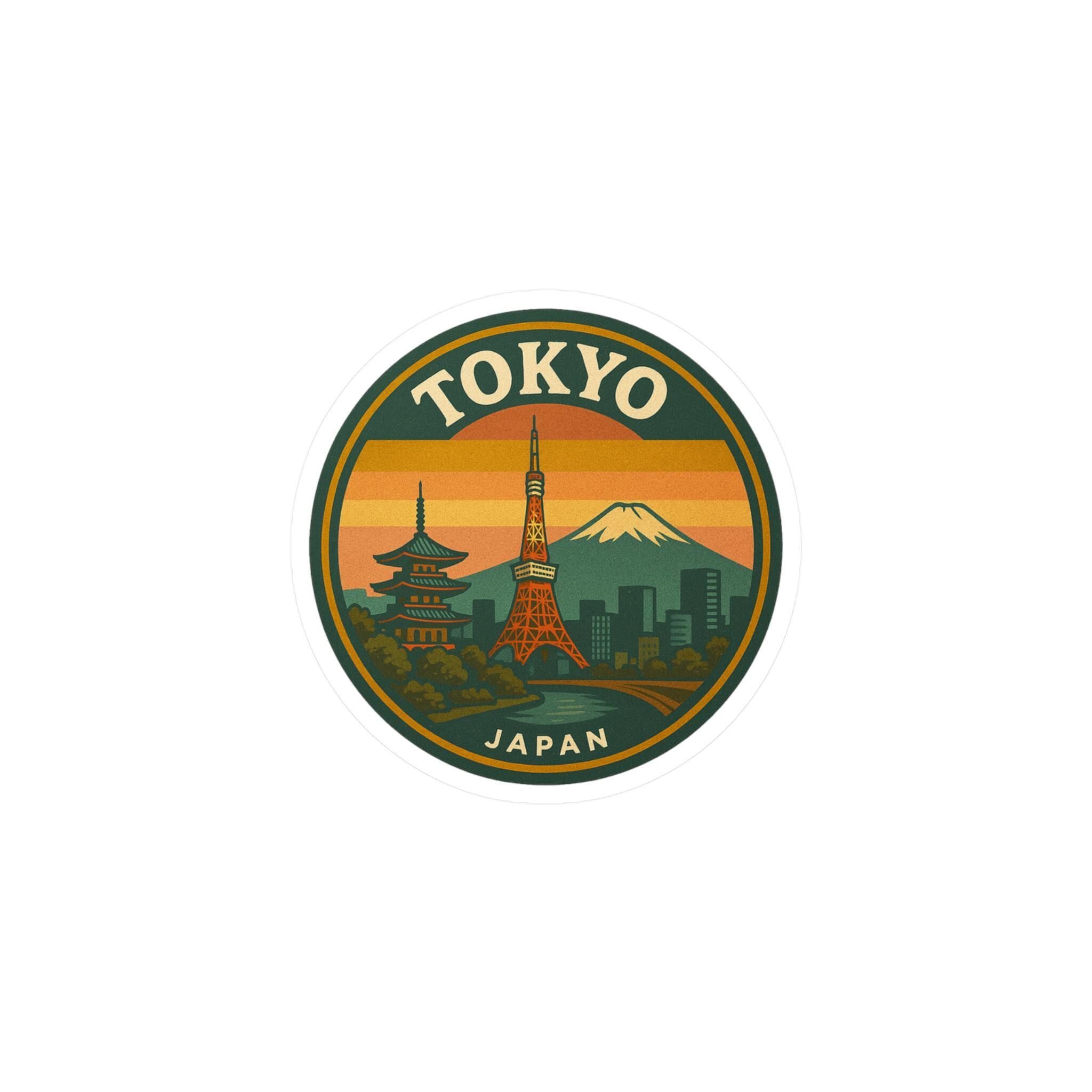 Tokyo Fuji Sticker: Retro Travel Art, Waterproof Vinyl Decal