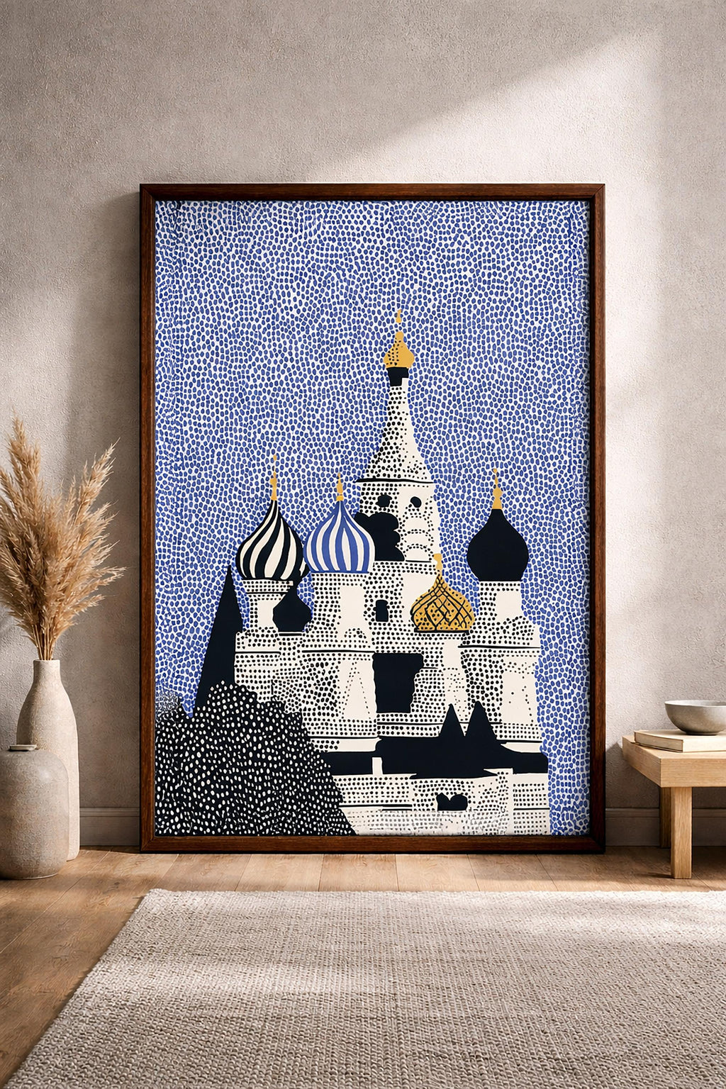 Moscow Wall Art Print, Pop Art St Basil's Cathedral Modern Poster Travel gift Decor