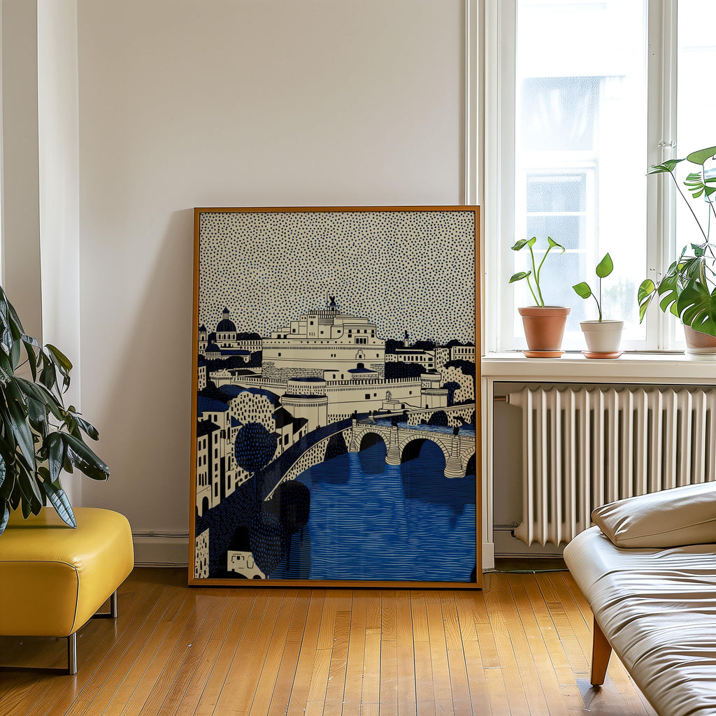 Castel Sant'Angelo Italy Wall Art Print, Pop Art Modern Poster Travel gift