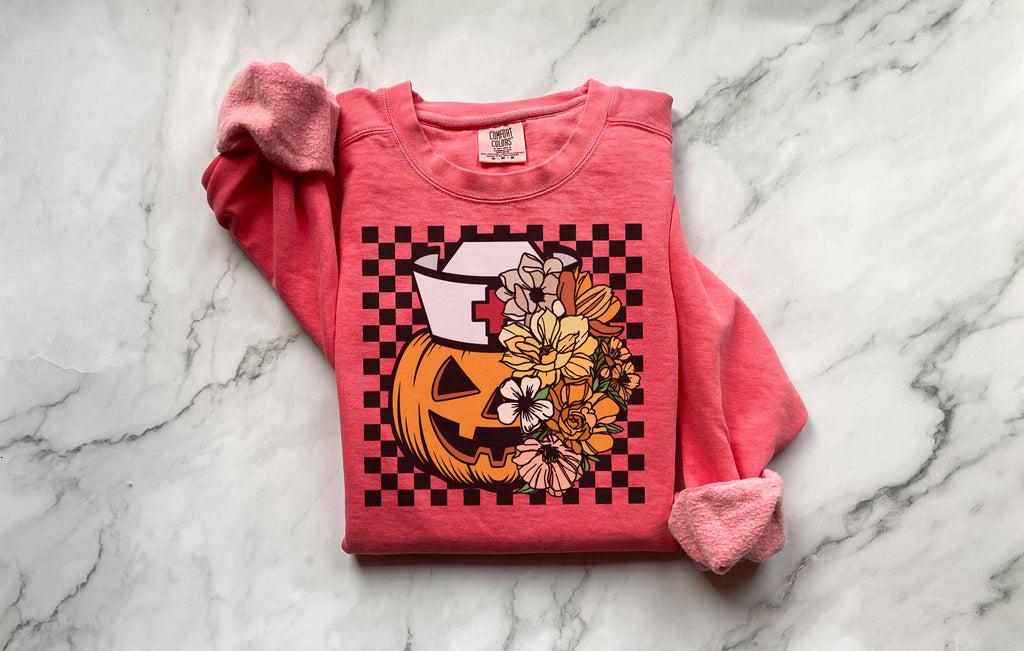 Halloween Nurse Sweatshirt, Pumpkin Ghost RN Shirt, Cute Spooky Nurse Top, Fall Nurse Outfit, Gift for Nurse, Halloween RN Apparel