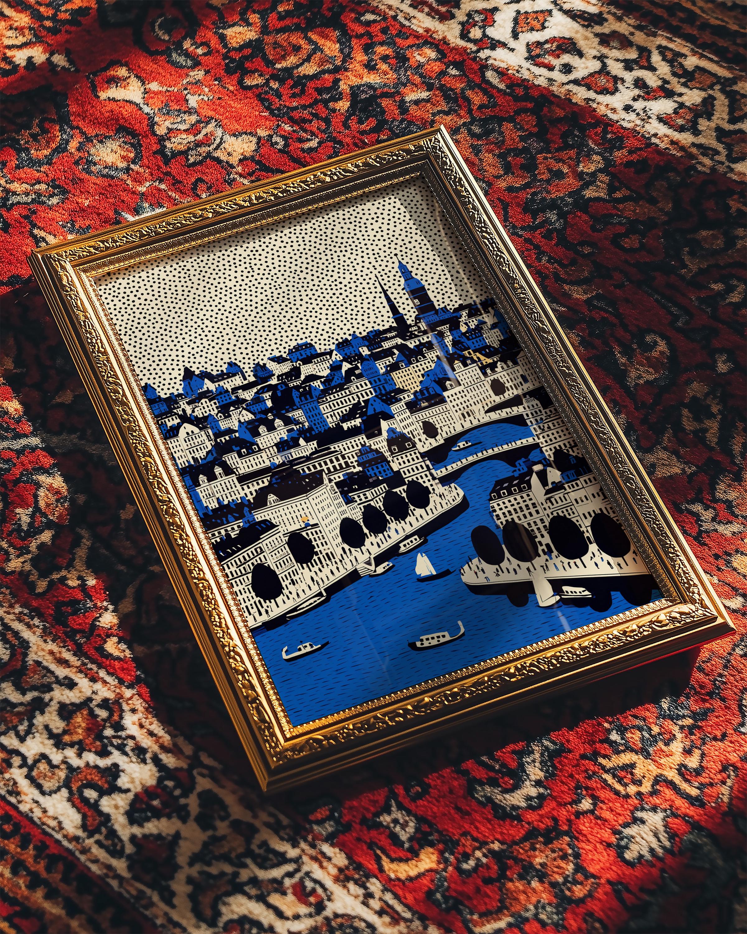 Copenhagen Denmark Wall Art Print, Pop Art Modern Poster Travel Gift Canvas