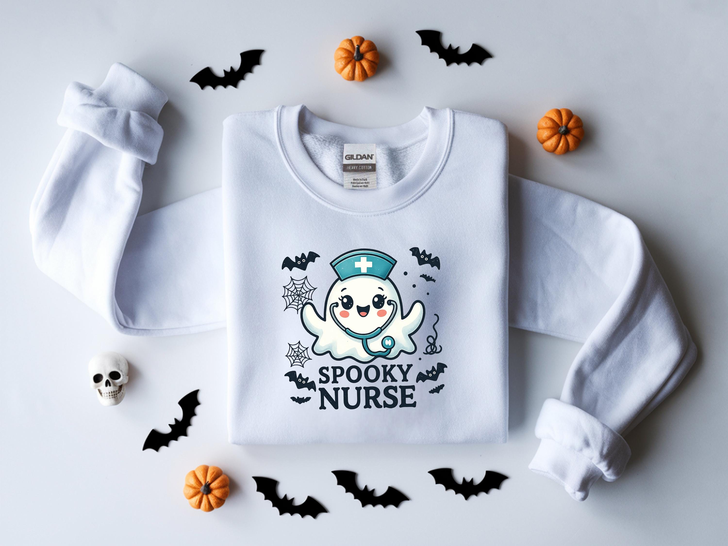Spooky Nurse Halloween Sweatshirt, Halloween Gift For Nurse, Nurse , Nurse Hoodie, Nurse ER Crew , Nurse , Nurse Life