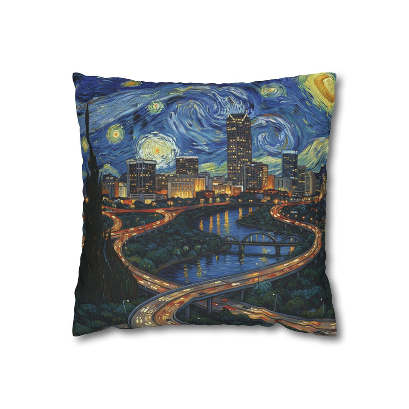 Oklahoma City Oklahoma Pillowcase Starry Night, Van Gogh Throw Pillow Canvas Home Decor Gift