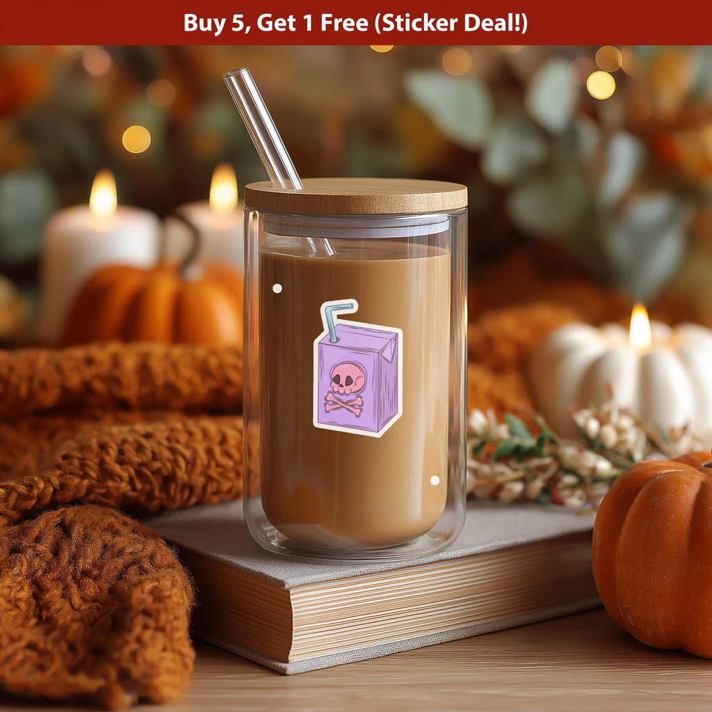 Pastel Goth Halloween Juice Sticker, Cute Halloween Spooky Vinyl Decal,