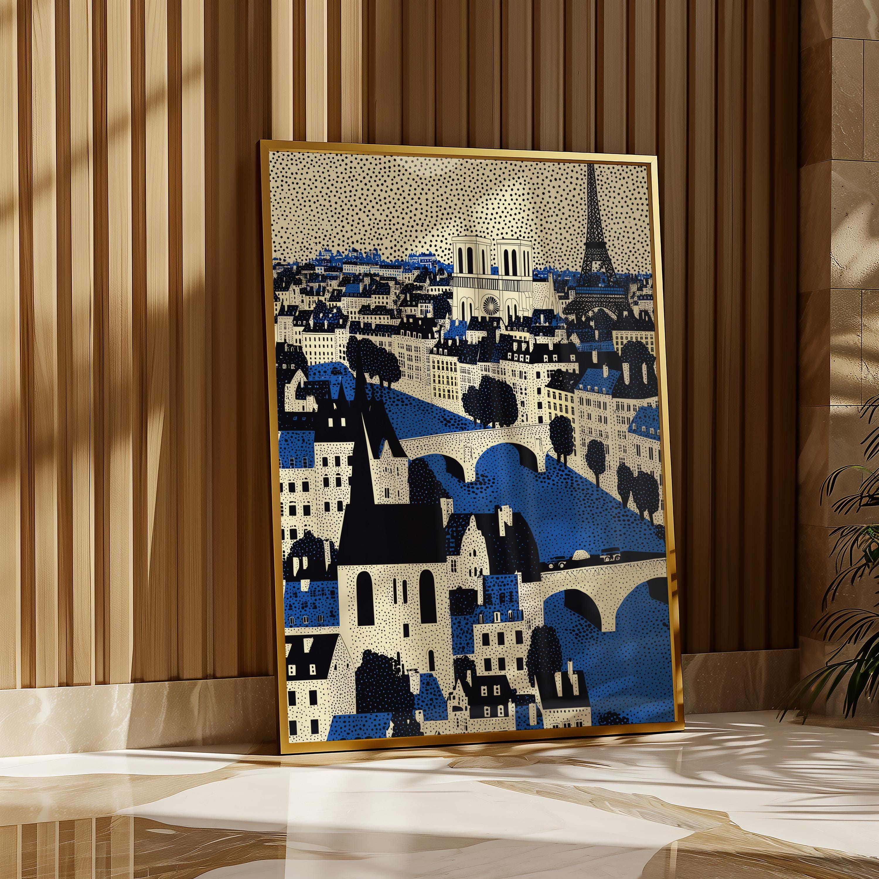 Paris Wall Art Print, Pop Art Modern Large Size Poster Travel Gift Canvas