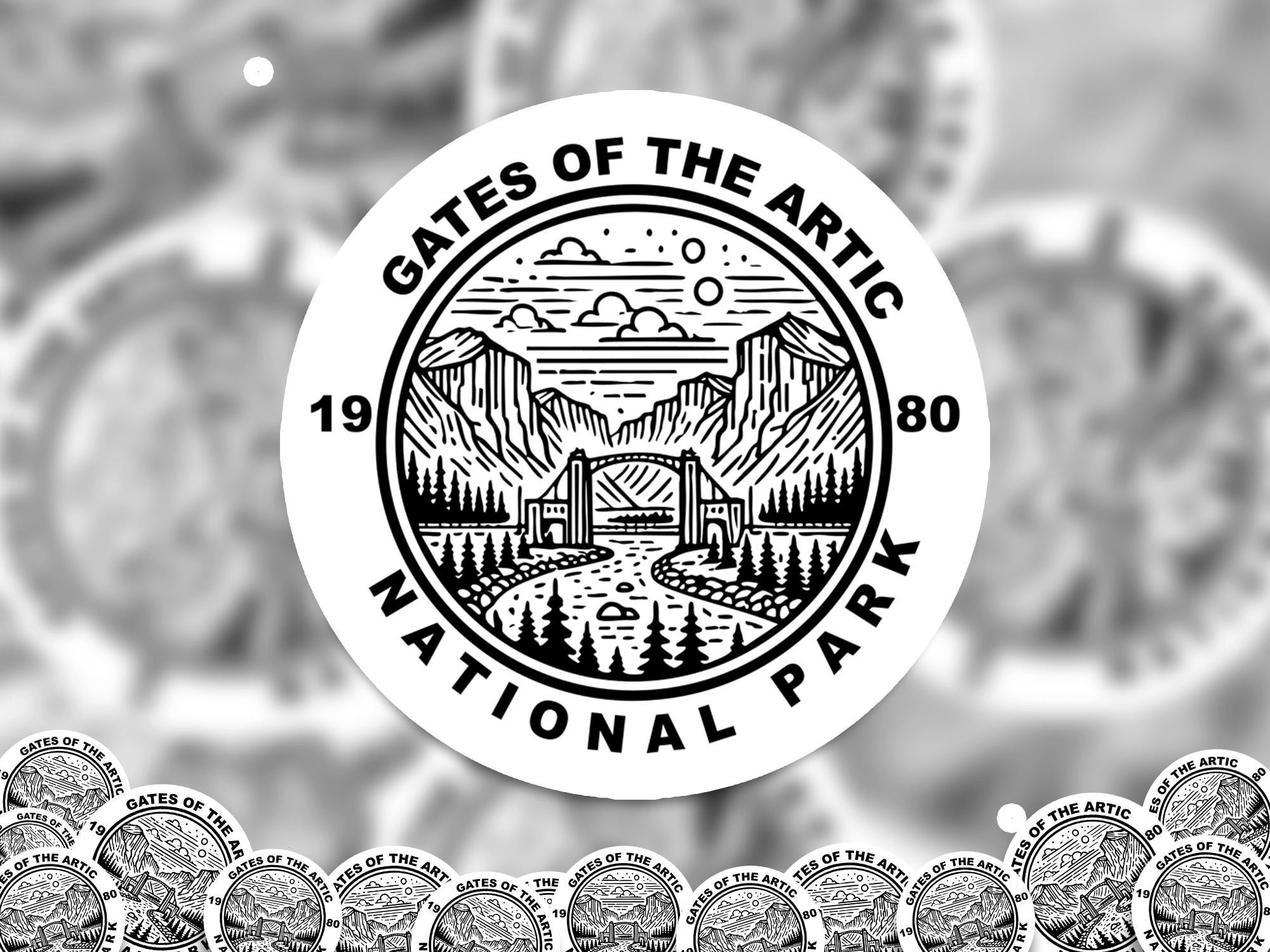Gates of Arctic National Park Sticker, Kiss-Cut Vinyl, Waterproof USA Decal Badge Collection