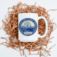 Orlando Florida Mug, Custom Delft Style cup, Personalized Vintage Travel City Gift
