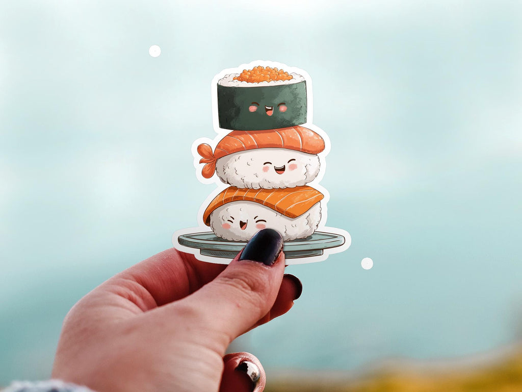 Kawaii Sushi Stickers: Waterproof Vinyl Decals for Laptop & Tumbler