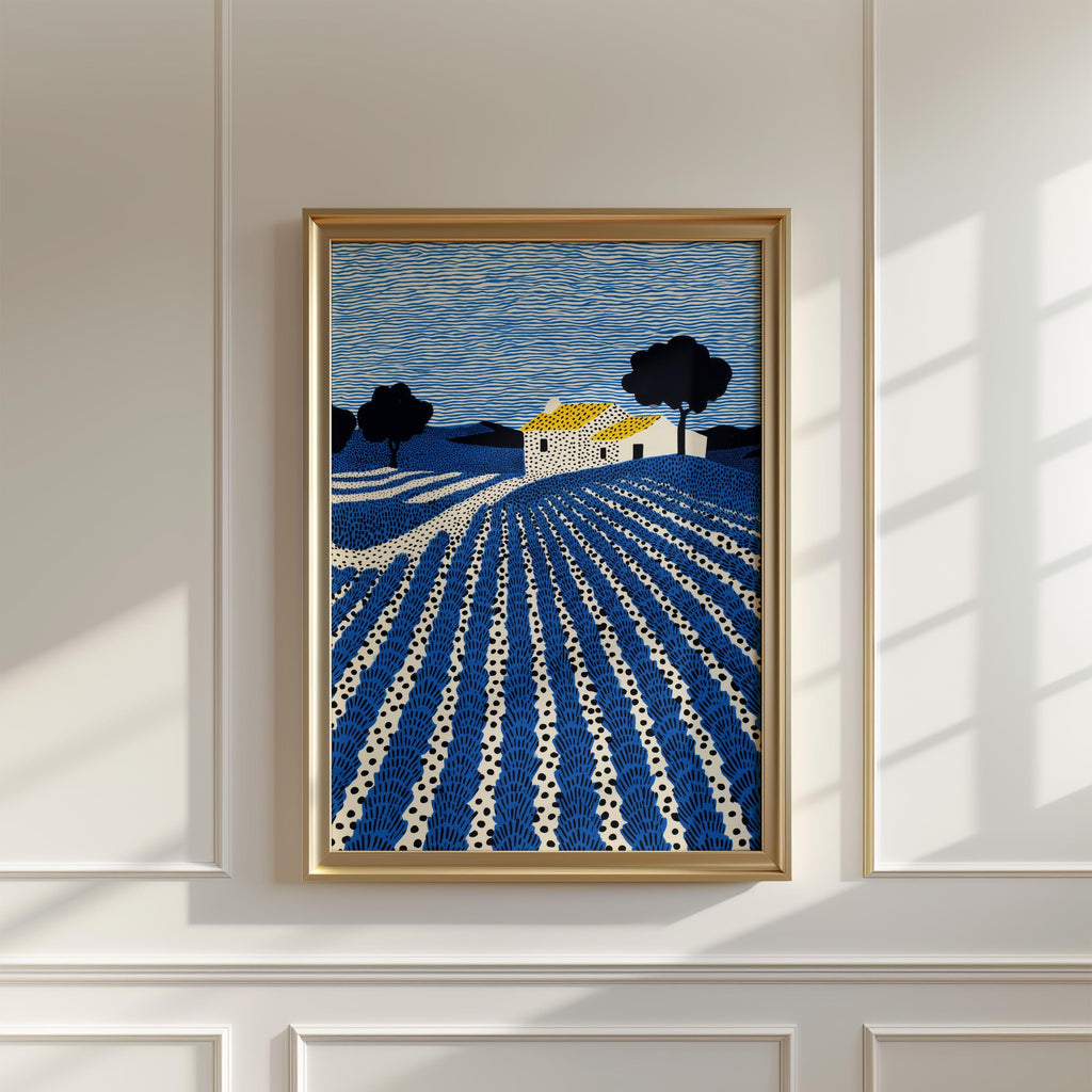 Provence Lavender Farm Wall Art, French Landscape Field Modern Print, France Poster Travel Gift