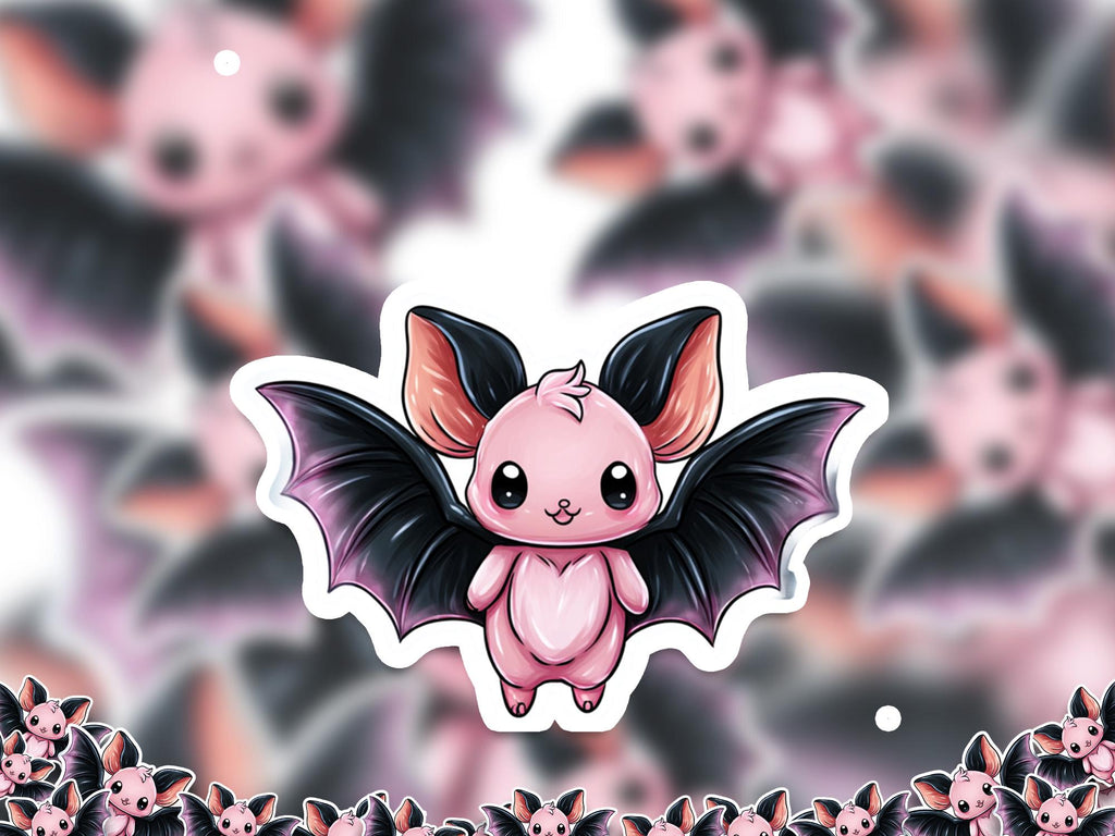 Kawaii Bat Halloween Sticker: Waterproof Vinyl Decal