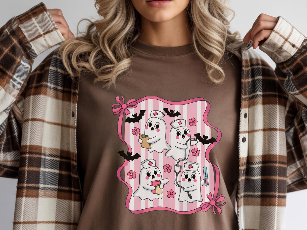 Cute Halloween Nurse Sweatshirt Boo Boo Crew, Gift for Nurse, Medical Professional, Spooky Ghost Nurse, Halloween Hoodie, Nurse Costume Gift