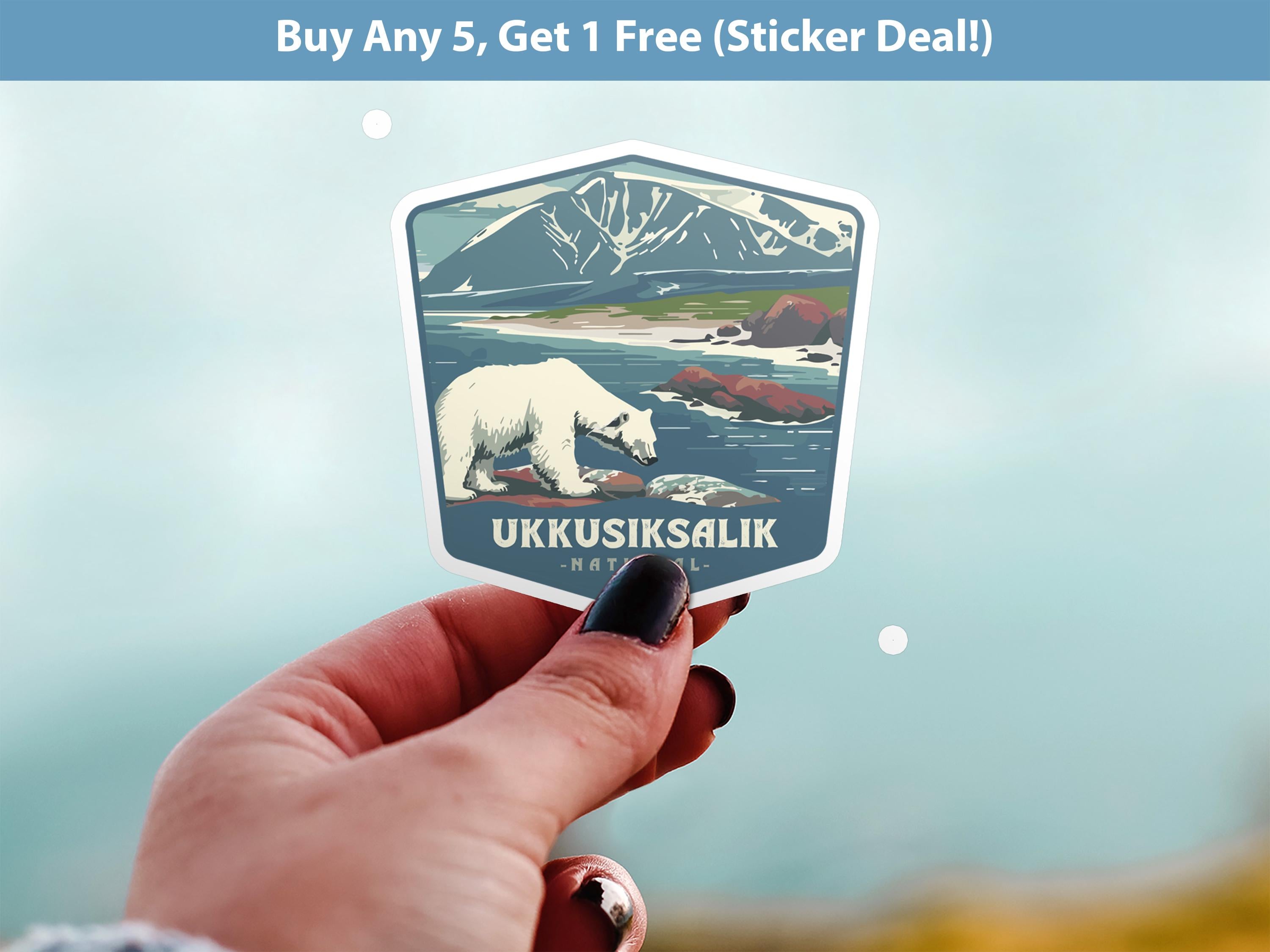 Ukkusiksalik National Park Sticker, Vinyl Canada Nunavut, Retro Water Bottle Decal Hiking