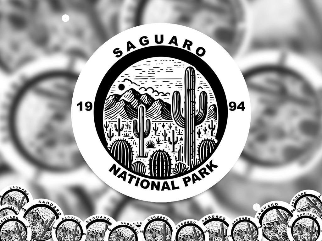 Saguaro National Park Sticker, Kiss-Cut Vinyl, Waterproof USA Decal Badge Collection