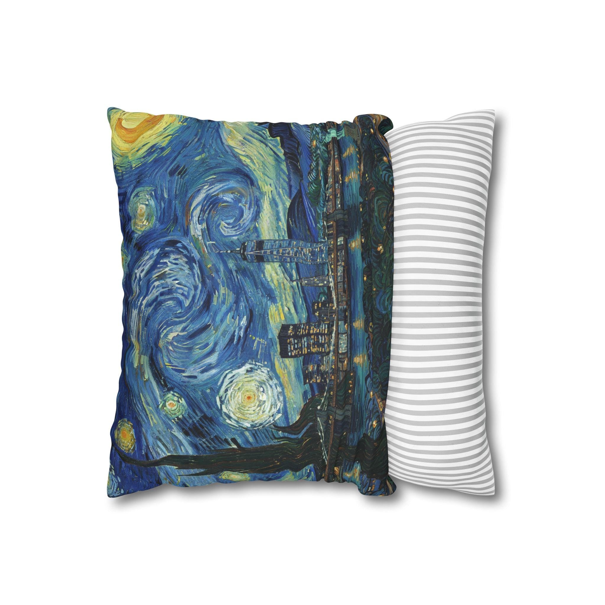 New York City Pillowcase Starry Night, Van Gogh Throw Pillow Canvas Home Decor Gift