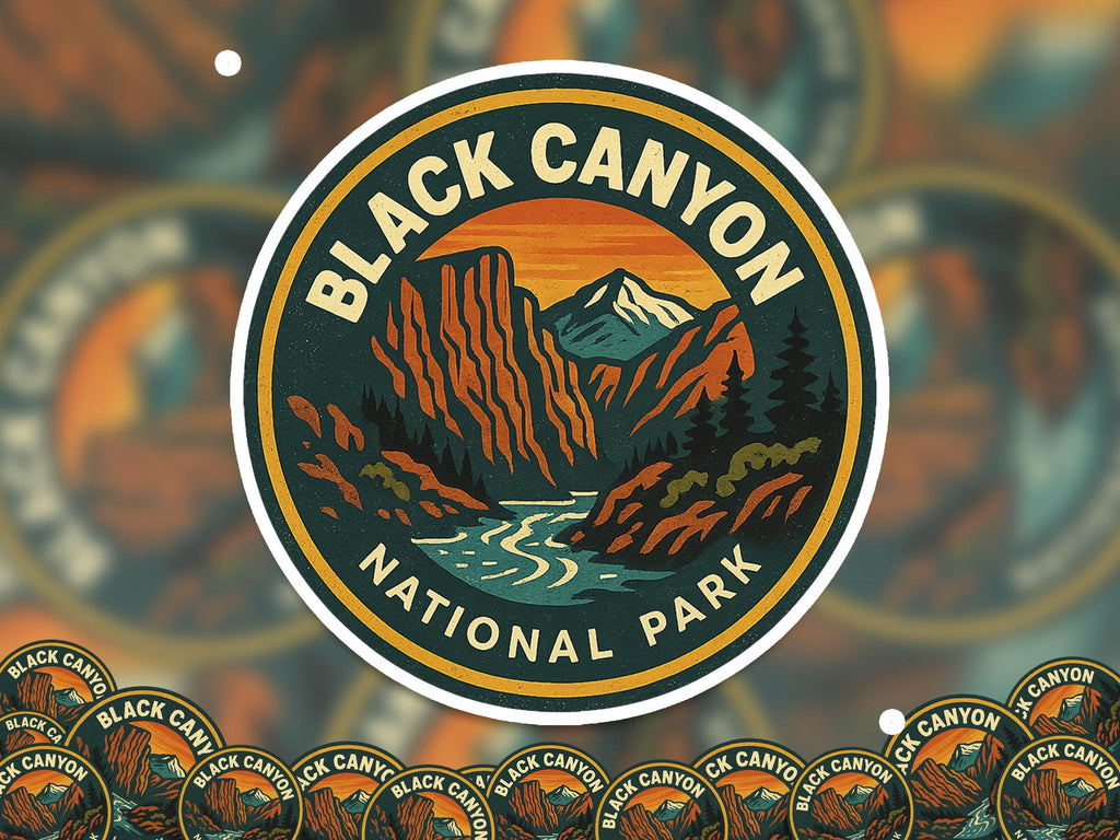 Black Canyon National Park Sticker, Retro Vinyl Waterproof Decal, Vintage USA Travel Collection