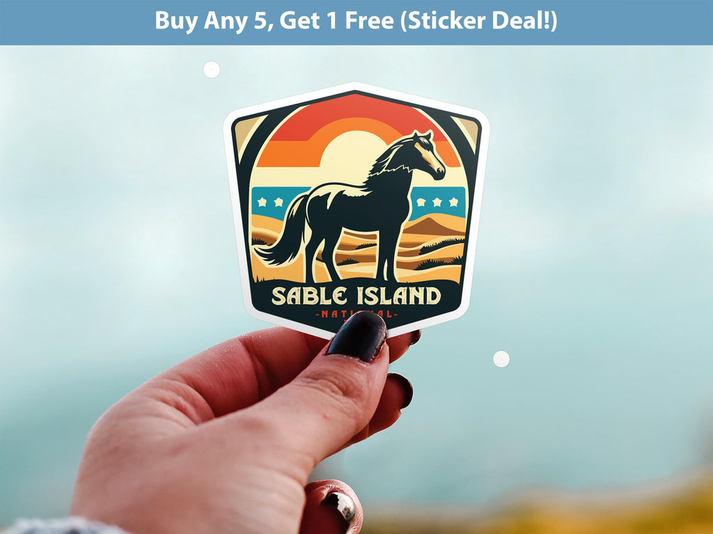 Sable Island National Park Sticker, Vinyl Canada Nova Scotia, Retro Water Bottle Decal Hiking
