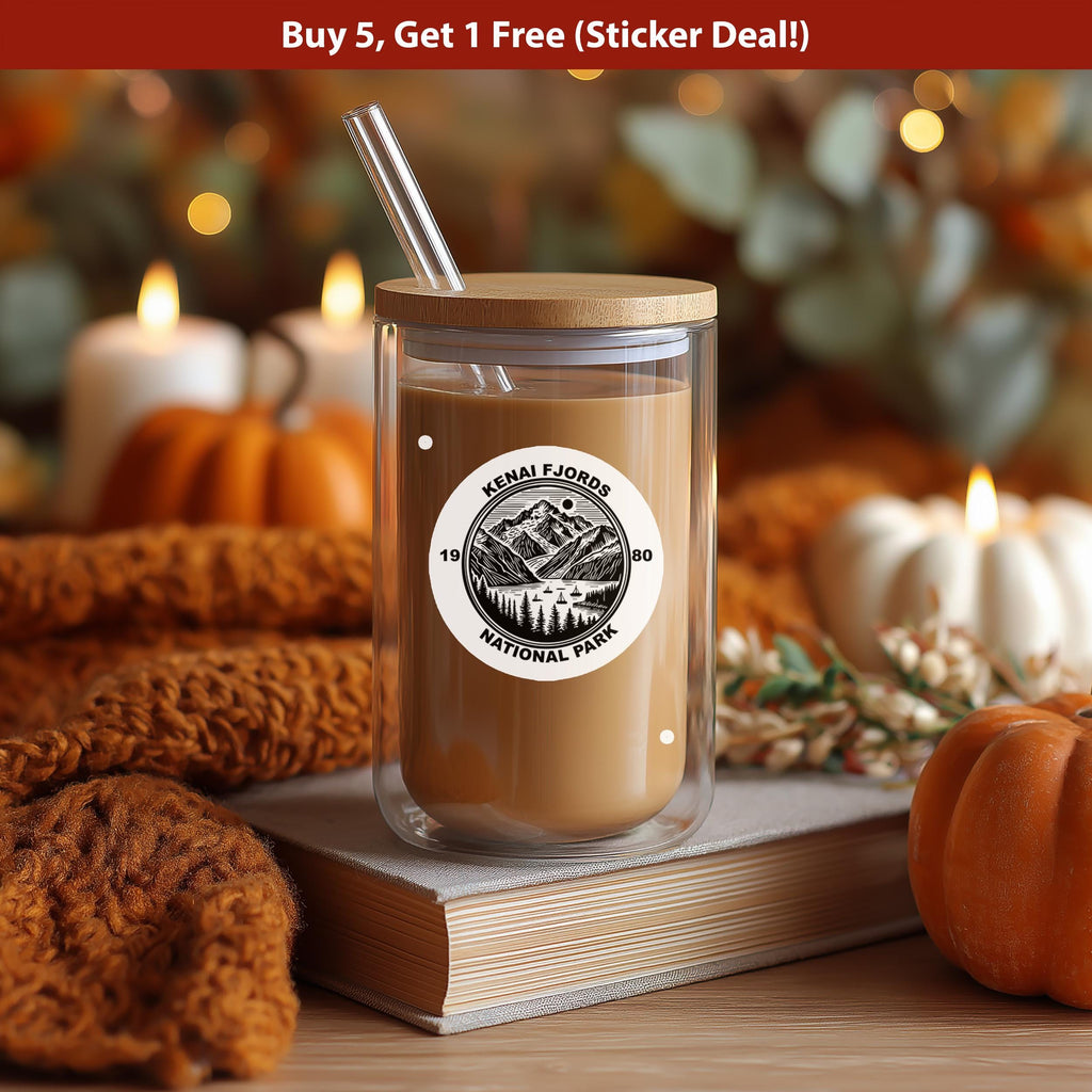 Kenai Fjord National Park Sticker, Kiss-Cut Vinyl, Waterproof USA Decal Badge Collection
