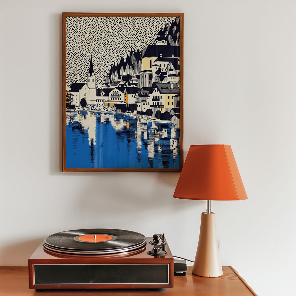 Hallstatt Austria Wall Art Print, Pop Art Modern Poster Travel gift