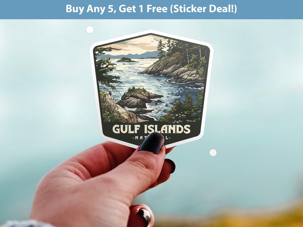 Gulf Islands National Park Sticker, Vinyl Canada British Columbia, Retro Water Bottle Decal Hiking