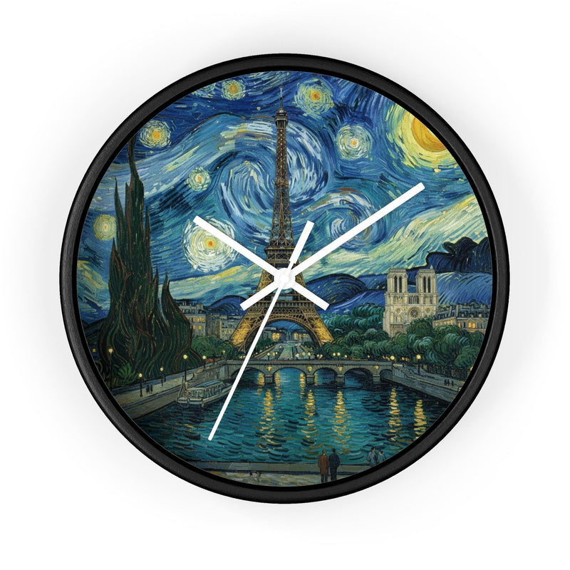 Paris France Wall Clock Vintage Van Gogh Starry Night Home Gift