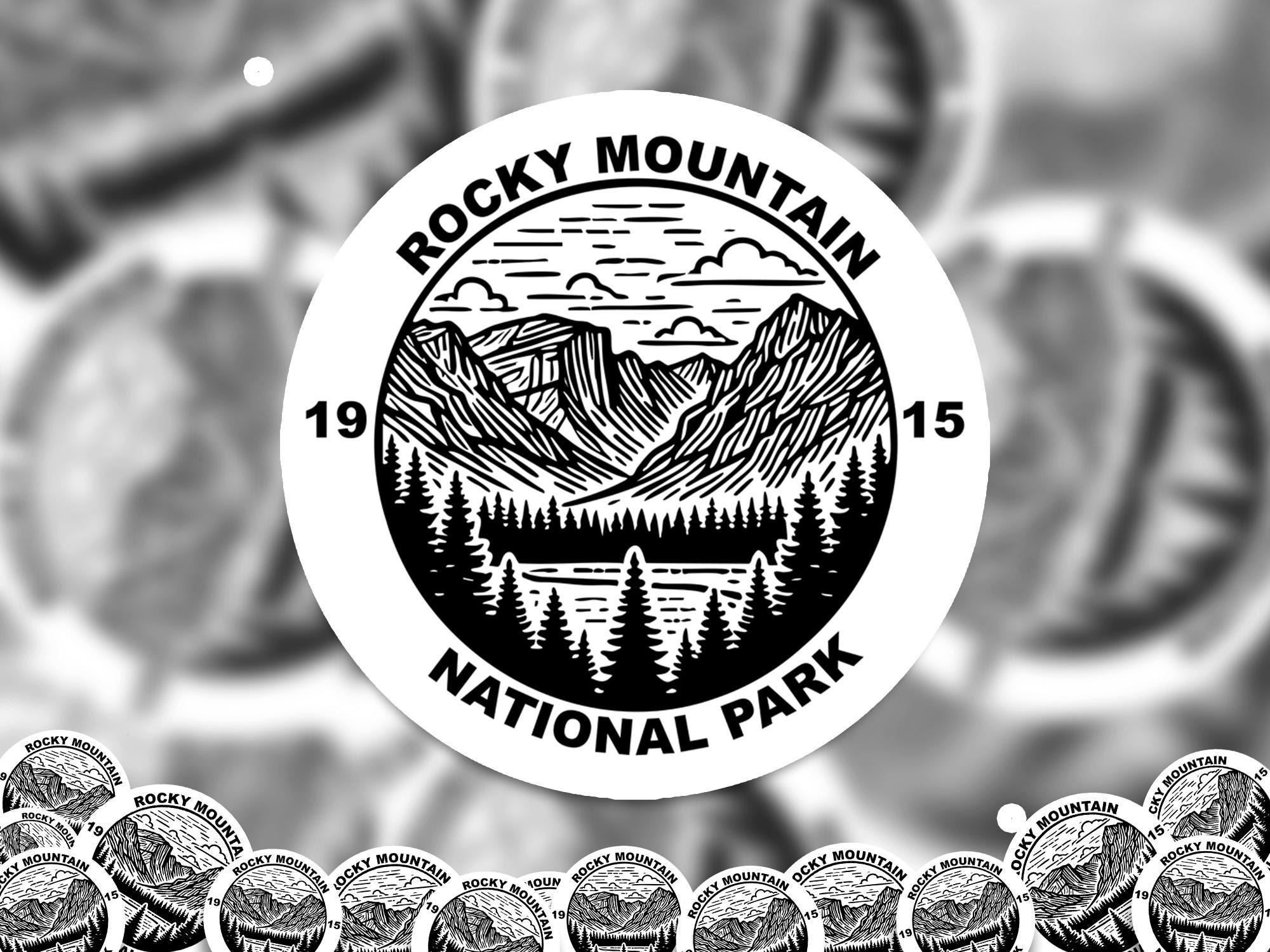 Rocky Mountain National Park Sticker, Kiss-Cut Vinyl, Waterproof USA Decal Badge Collection
