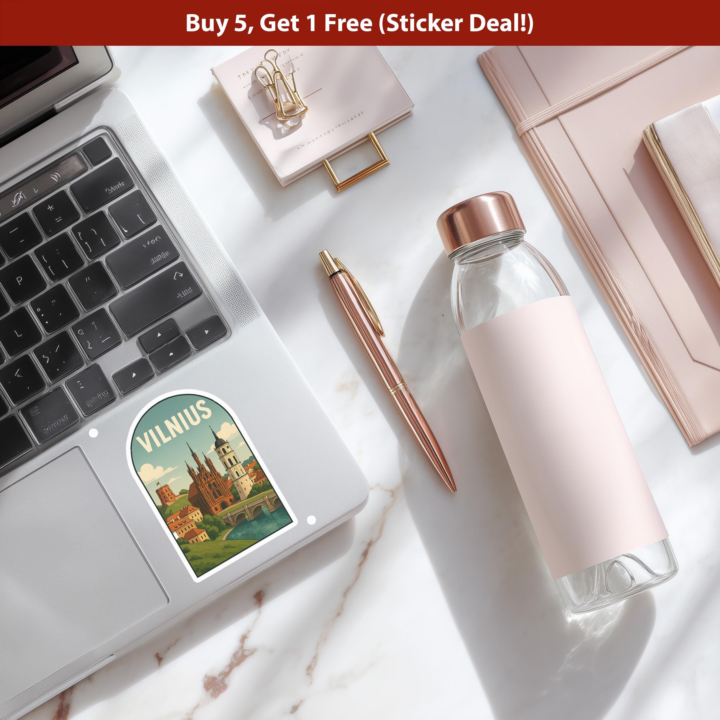 Vilnius Lithuania Sticker, Vintage City Vinyl Decal, Retro Travel Lover Collection, Journal Scrapbook