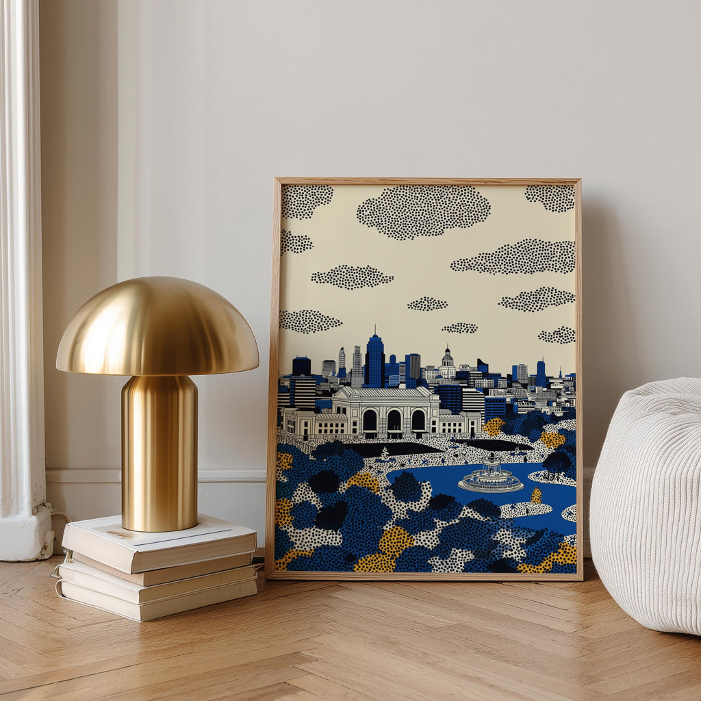 Kansas City Missouri Wall Art Print, Pop Art Modern Large Size Poster Travel Gift Canvas