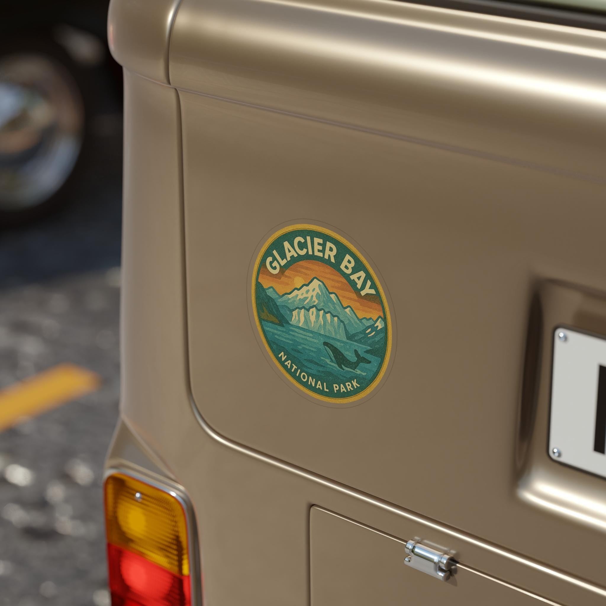 Glacier Bay National Park Car Sticker, Retro Vinyl Decal Bumper Sticker, Vintage Waterproof Camping