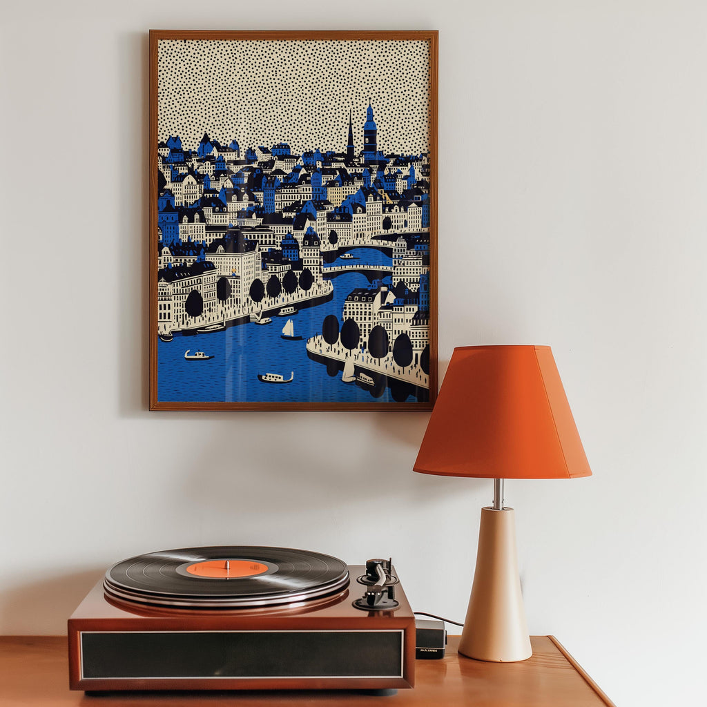 Copenhagen Denmark Wall Art Print, Pop Art Modern Poster Travel Gift Canvas
