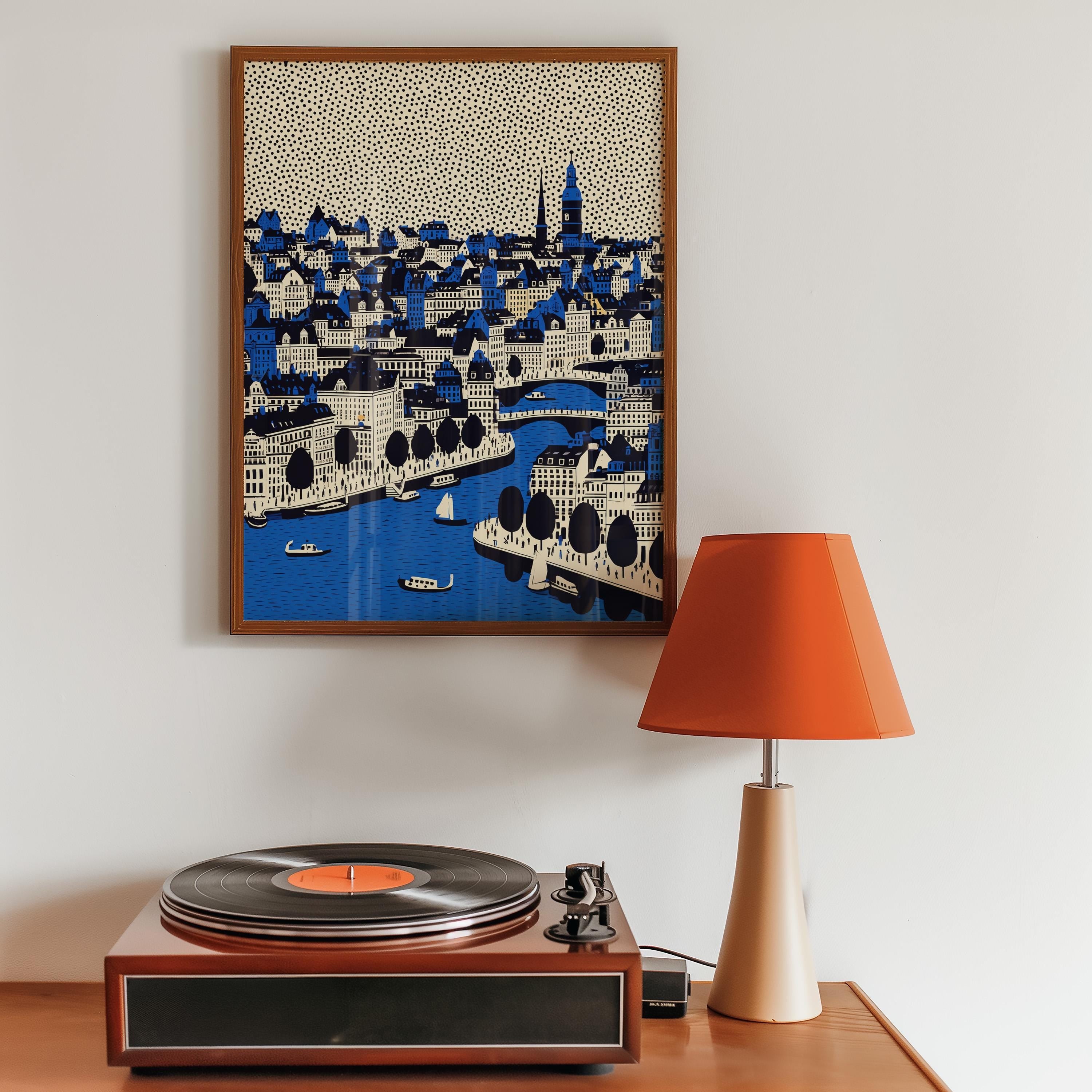 Copenhagen Denmark Wall Art Print, Pop Art Modern Poster Travel Gift Canvas