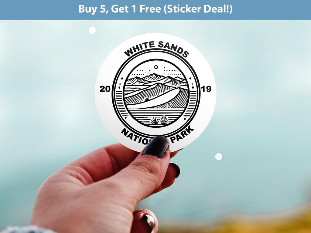 White Sands National Park Sticker, Kiss-Cut Vinyl, Waterproof USA Decal Badge Collection