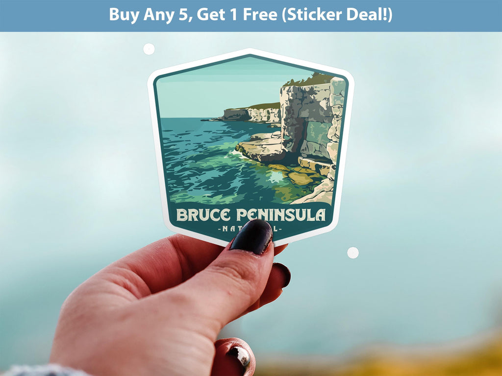 Bruce Peninsula National Park Sticker, Vinyl Canada Ontario, Retro Water Bottle Decal Hiking
