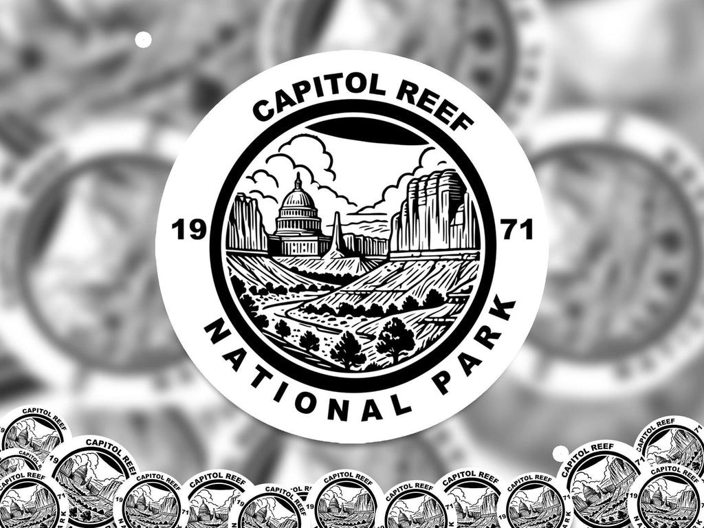 Capitol Reef National Park Sticker, Kiss-Cut Vinyl, Waterproof USA Decal Badge Collection