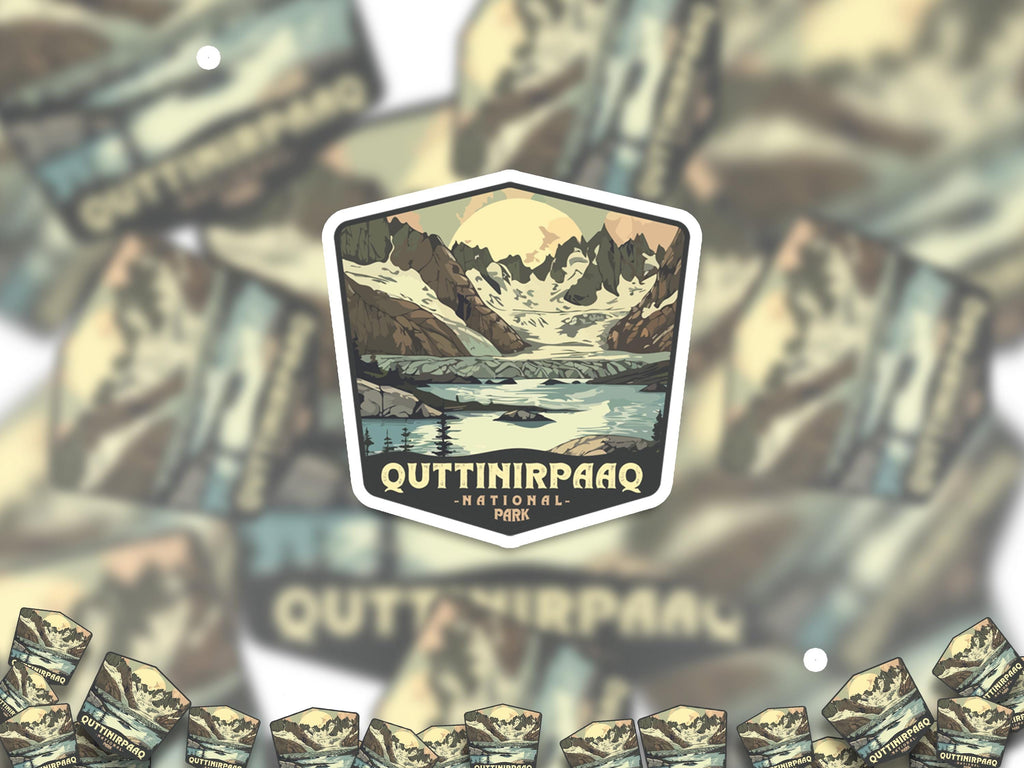 Quttinirpaaq2 National Park Sticker, Vinyl Canada Nunavut, Retro Water Bottle Decal Hiking
