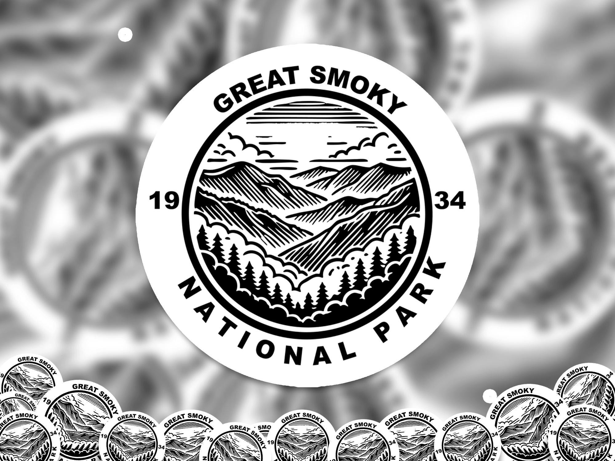 Great Smoky National Park Sticker, Kiss-Cut Vinyl, Waterproof USA Decal Badge Collection