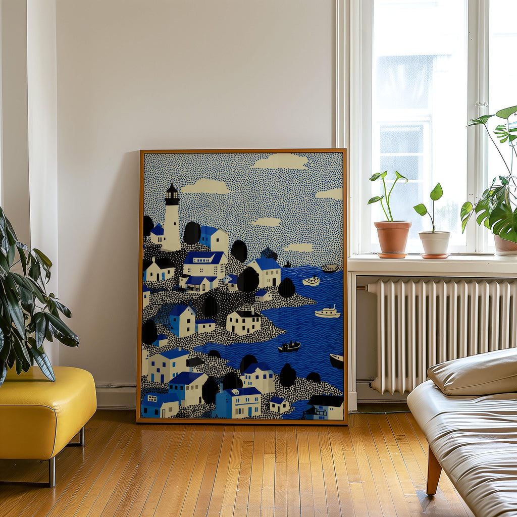 Portland Maine Wall Art Print, Pop Art Modern Large Size Poster Travel Gift Canvas