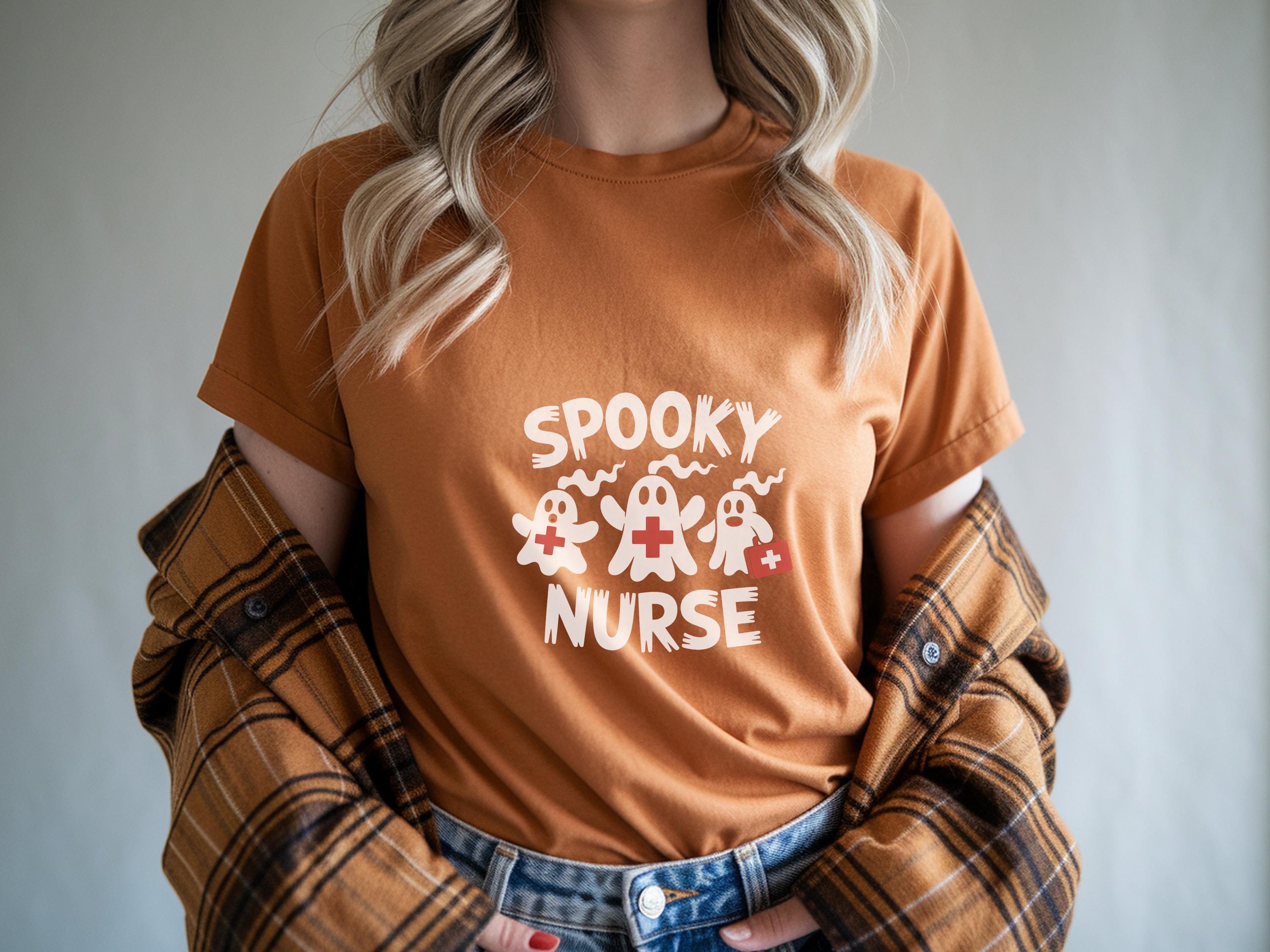 Spooky Ghost Nurse Halloween Sweatshirt, Medical Staff Costume