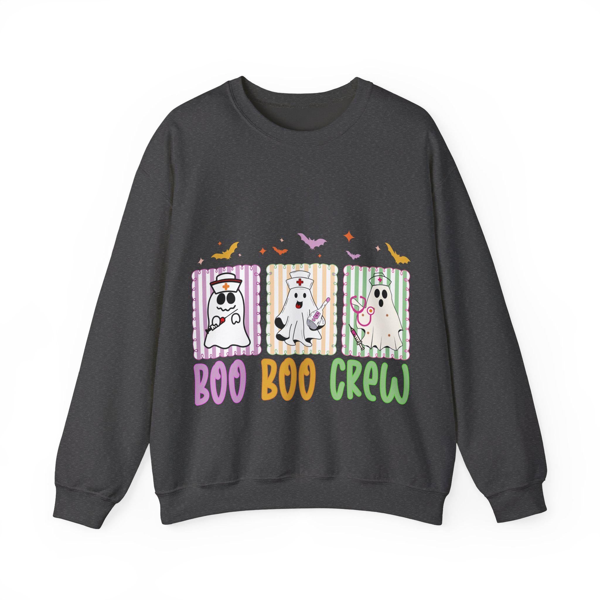 Boo Boo Crew Nurse Halloween Sweatshirt, Halloween Gift for Nurse Sweater, Nurse Spooky health care worker RN, Nurse Halloween Boo Boo Crew