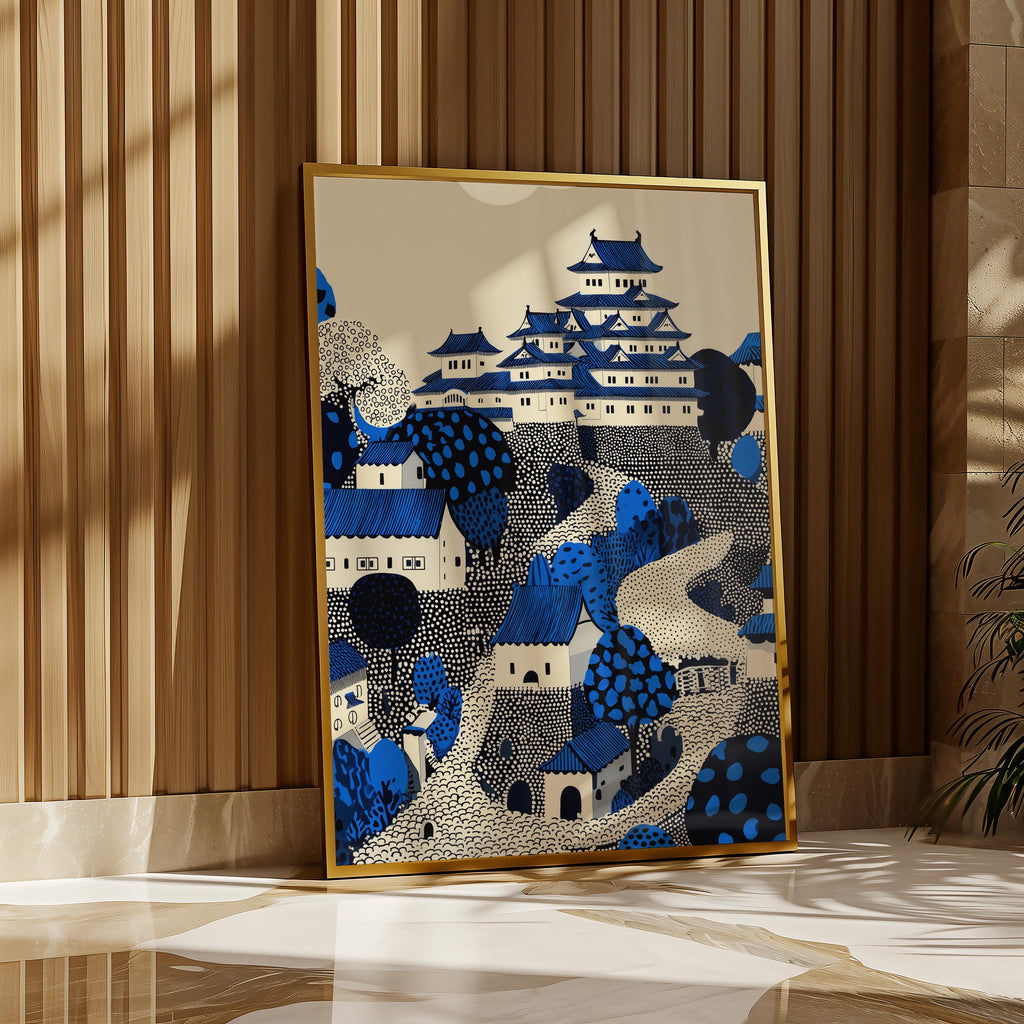 Himeji Castle Japan Wall Art Print, Pop Art Modern Poster Japanese Travel Gift Canvas